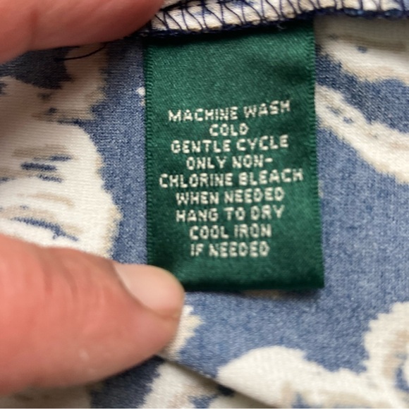 Lauren Ralph Lauren Dress  8 Black White Floral Ruched Career Faux Wrap 3/4 Slv - Picture 7 of 16